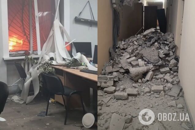 Повреждены перекрытия, произошел пожар: появились кадры последствий атаки РФ на здание редакции в Днепре. Фото и видео