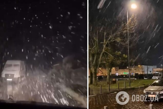 Во Львове и области ночью пошел снег: появились кадры 'первого дыхания зимы'. Фото и видео