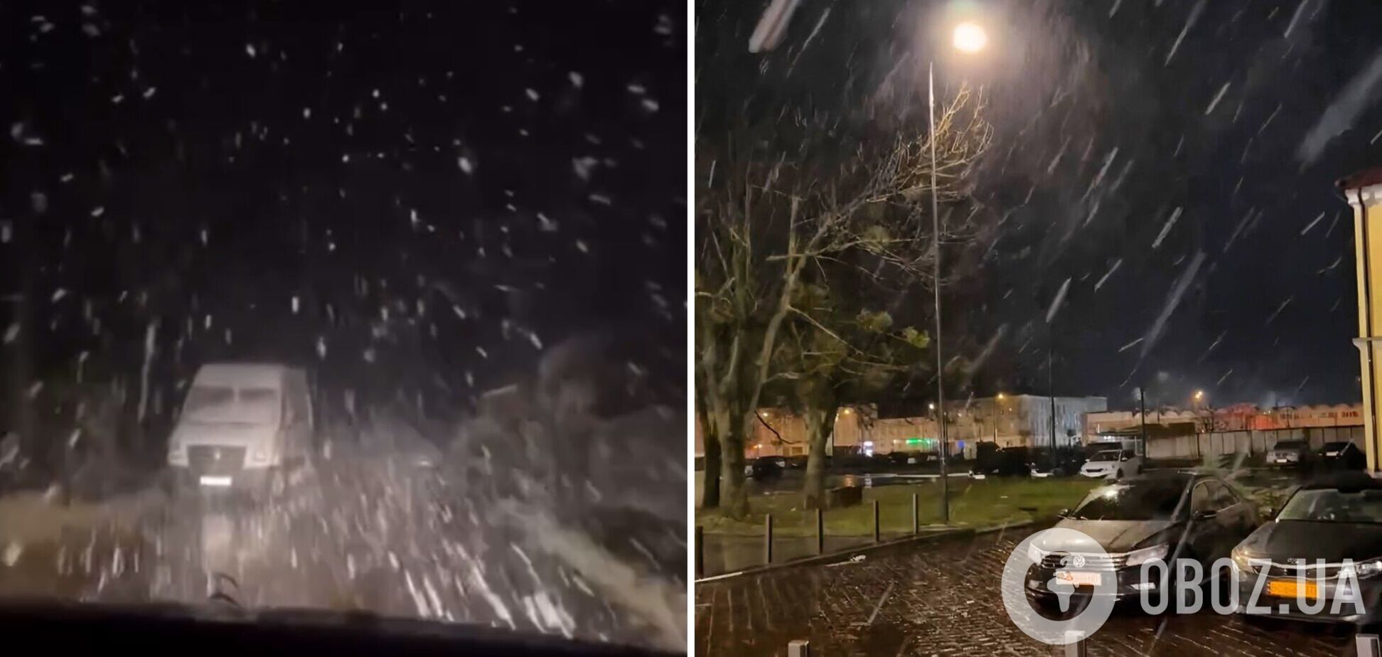 Во Львове и области ночью пошел снег: появились кадры 'первого дыхания зимы'. Фото и видео