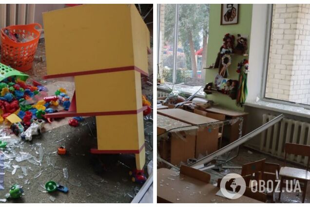 Выбитые окна и игрушки вперемешку со стеклом: в Тернополе в результате вражеской атаки поврежден детсад. Фото