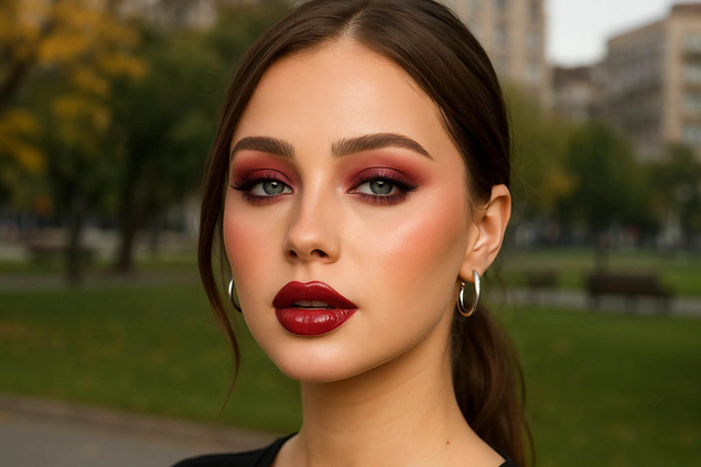 Как сделать весь макияж помадой: осенний тренд