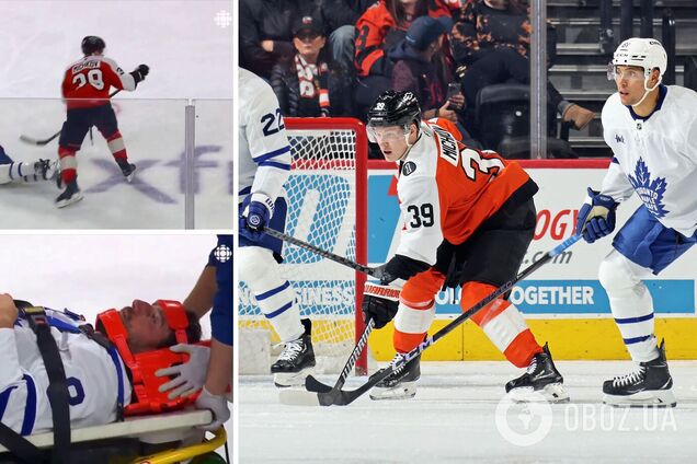 Забрали на ношах. Російський хокеїст зламав канадця в матчі НХЛ. Відео
