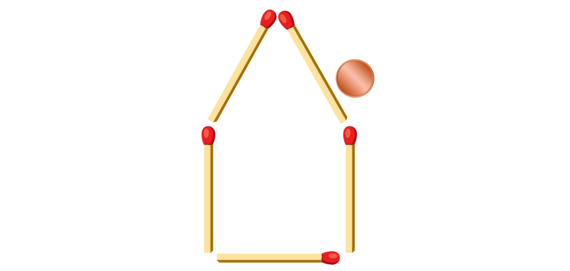 Как передвинуть спички, чтобы монета оказалась внутри: головоломка для гениев