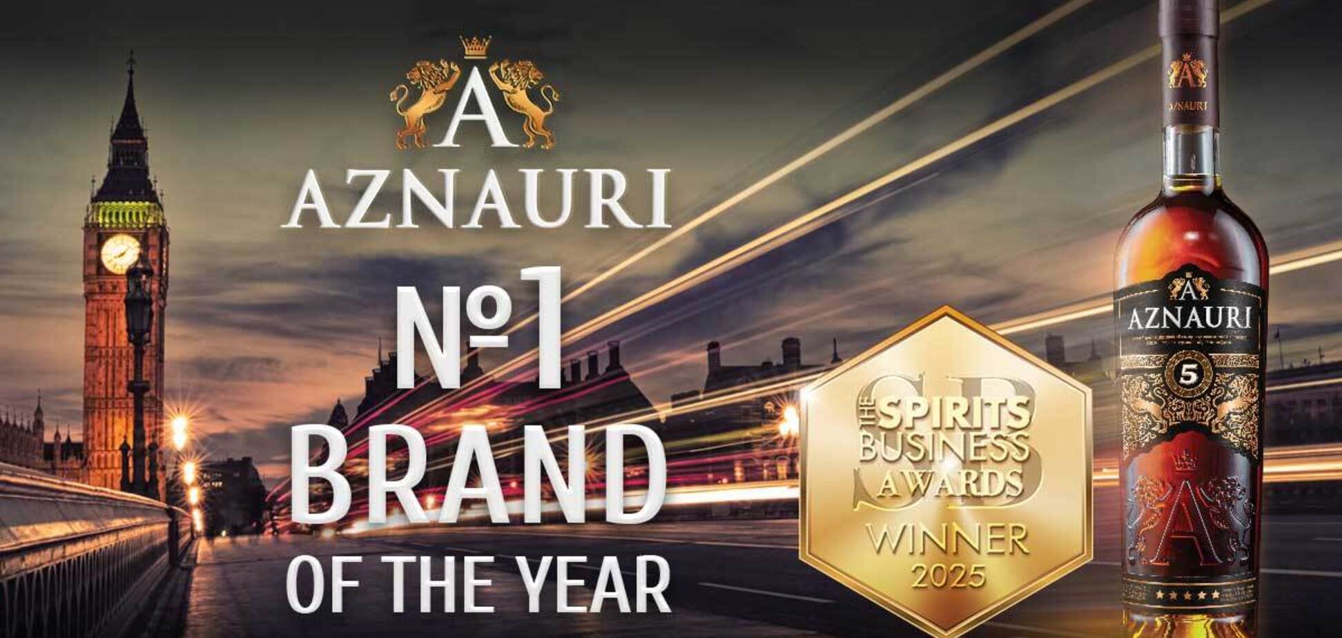 Коньяк AZNAURI стал №1 Brand Of The Year на премии в Лондоне