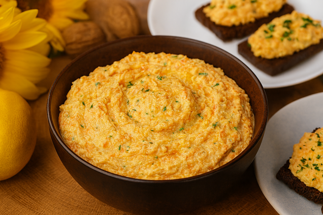 Элементарная намазка с морковью, сыром и чесноком: готовится 5 минут