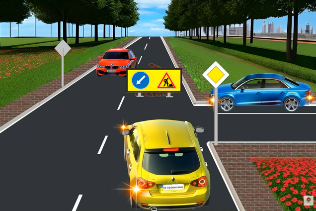 В каком порядке разъедутся авто? Тест на знание ПДД