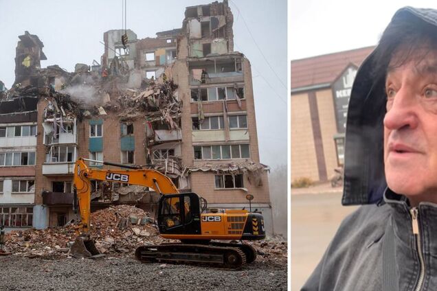 Закурил и заплакал: Иво Бобул побывал возле разрушенного дома в Тернополе и объяснил, почему его не нужно демонтировать