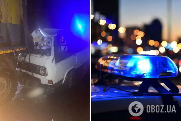 На Киевщине микроавтобус на скорости протаранил грузовик: есть пострадавшая. Подробности и фото