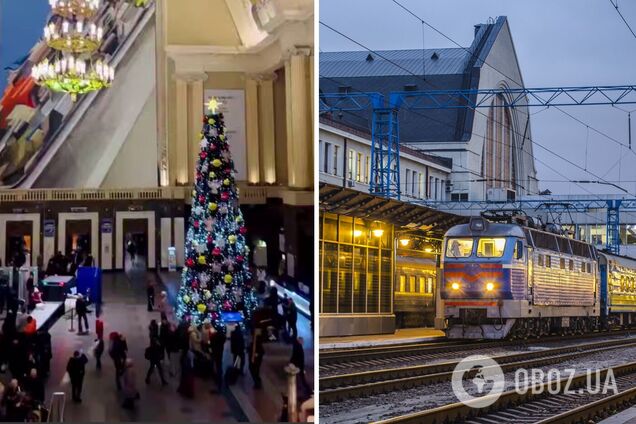 На Центральному залізничному вокзалі Києва вже засяяла ялинка. Подробиці та відео
