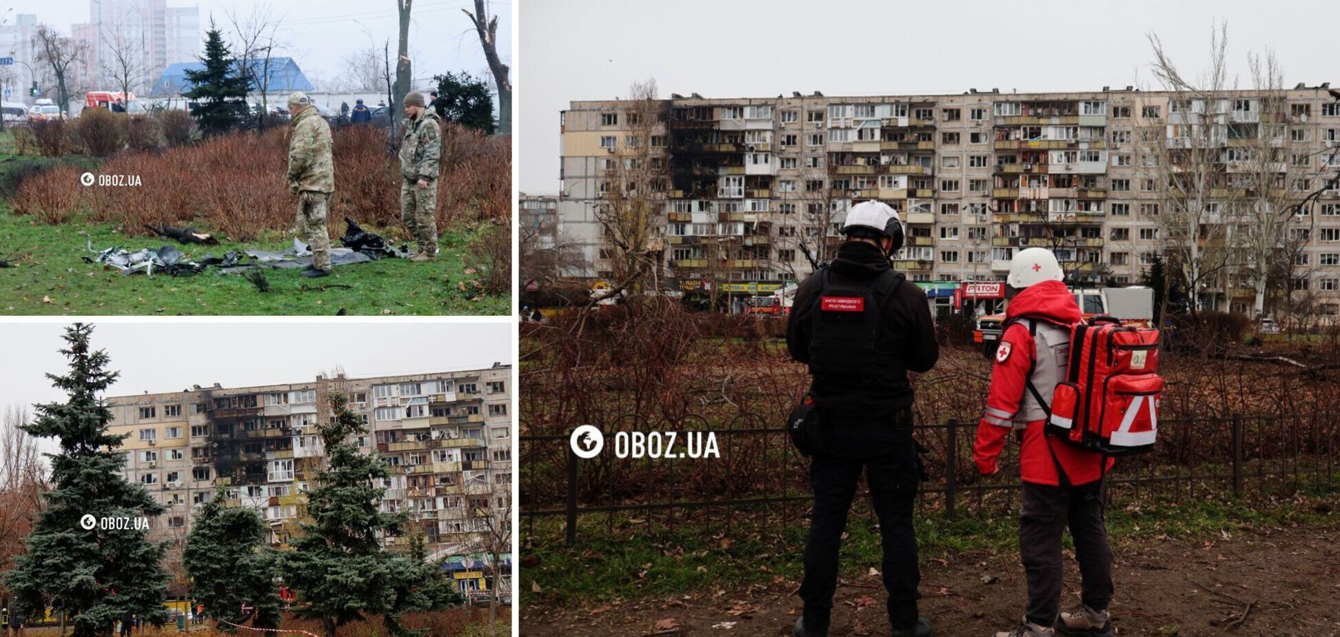 Российская ракета убила прохожего в Киеве, есть раненые: эксклюзивные фото и видео с места