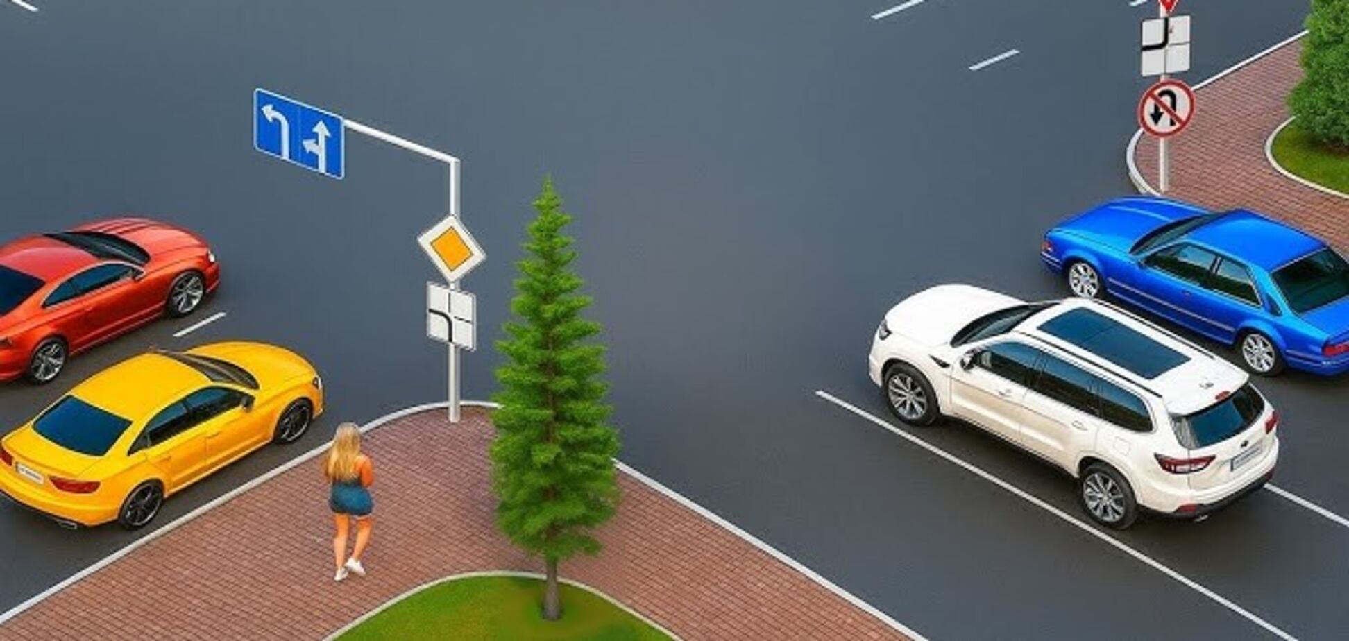 Кому дозволено найбільше напрямків для руху? Тест на знання ПДР