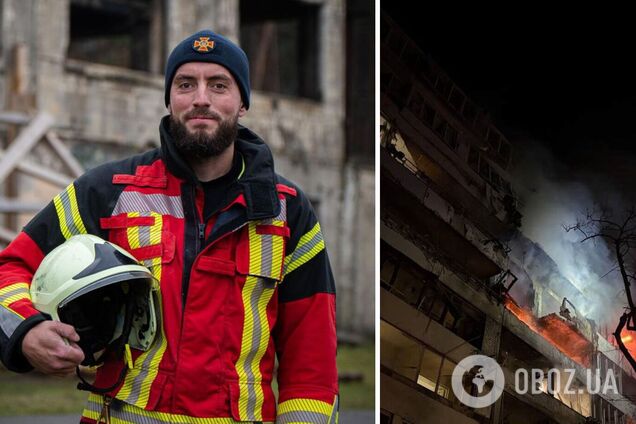 Дом был в огне: спасатель рассказал, как выносил из пламени людей после вражеского удара по Киеву. Фото и видео