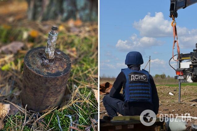 На Киевщине мужчина в лесу вместо грибов нашел 'прыгающую мину'. Фото