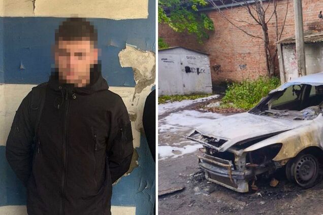 На Киевщине задержали иностранца, который по заказу ФСБ поджигал авто военных. Подробности и фото