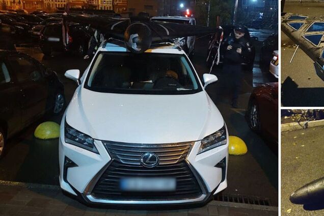 В Киеве водитель Lexus ездил по городу с настоящим 'Шахедом' на крыше. Подробности и фото