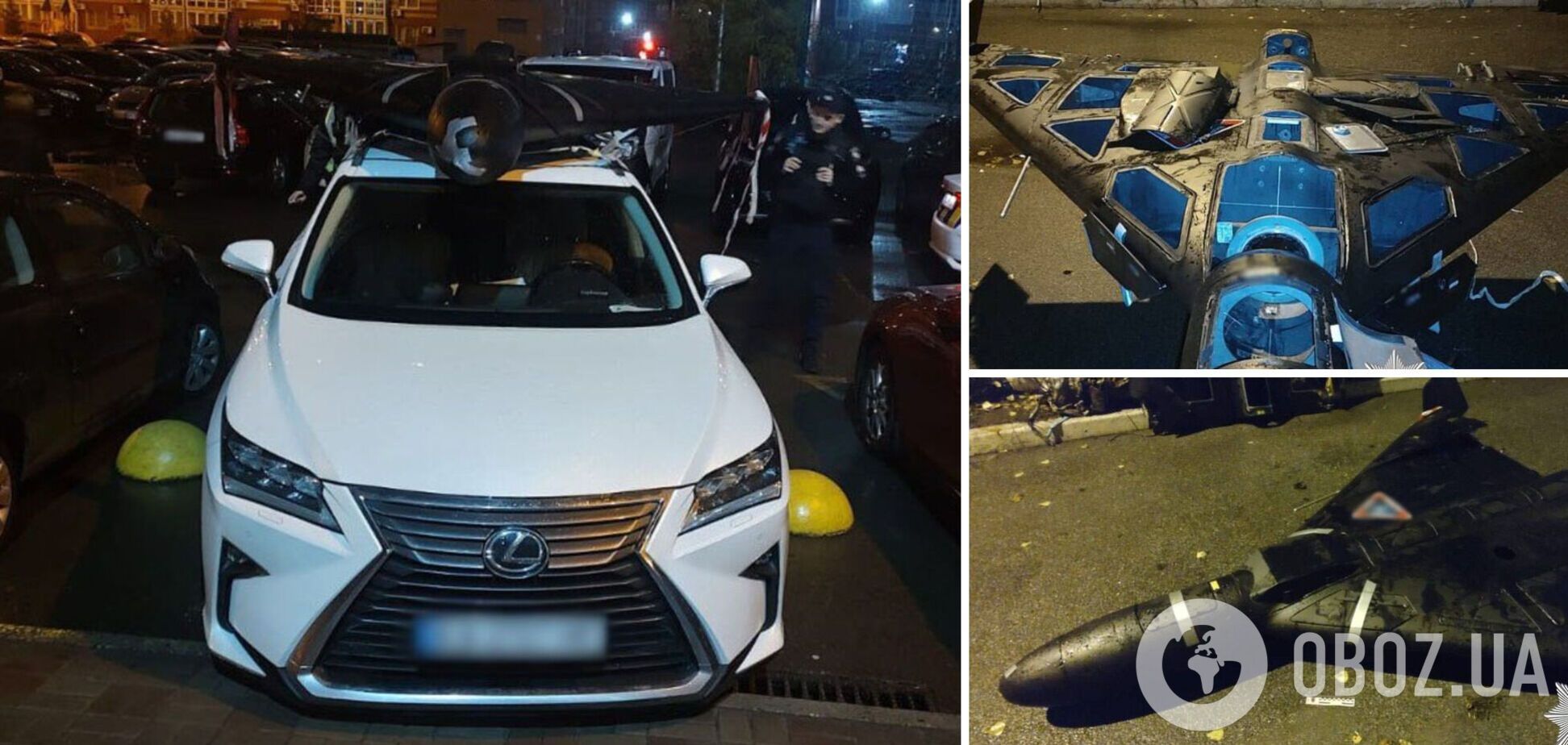 В Киеве водитель Lexus ездил по городу с настоящим 'Шахедом' на крыше. Подробности и фото