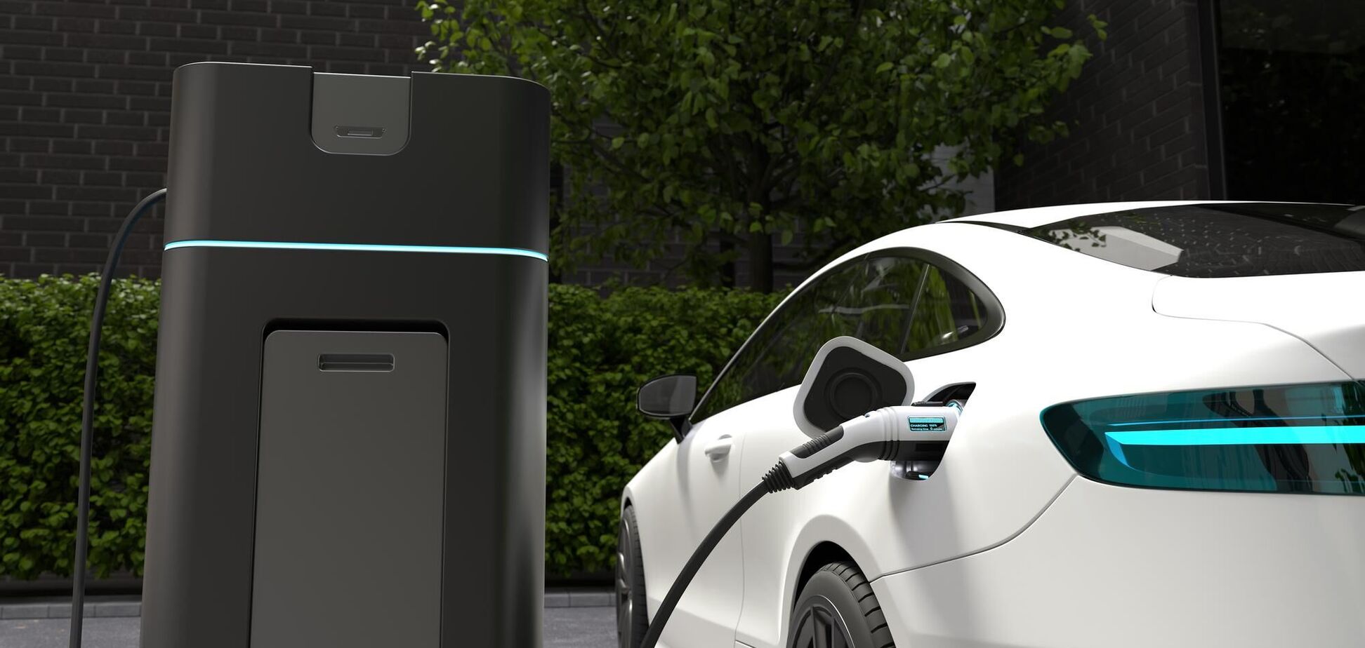 Иллюстрация - зарядная станция для электромобиля