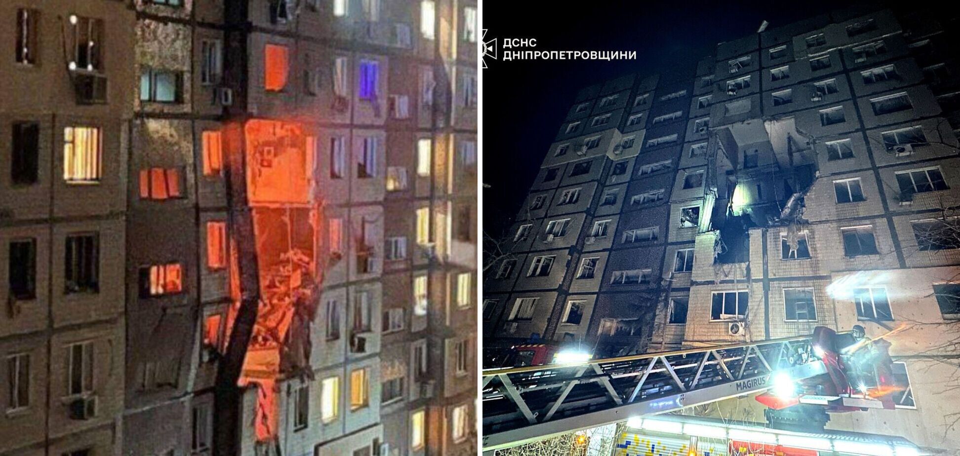 Будинок у Дніпрі після влучання російського БПЛА