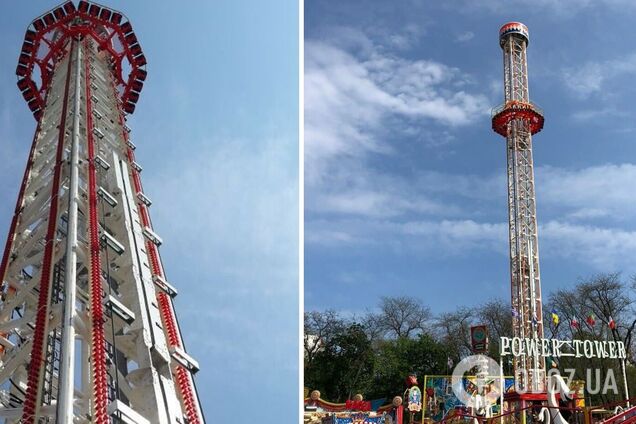 В Одессе люди застряли на башне аттракциона Power Tower. Видео