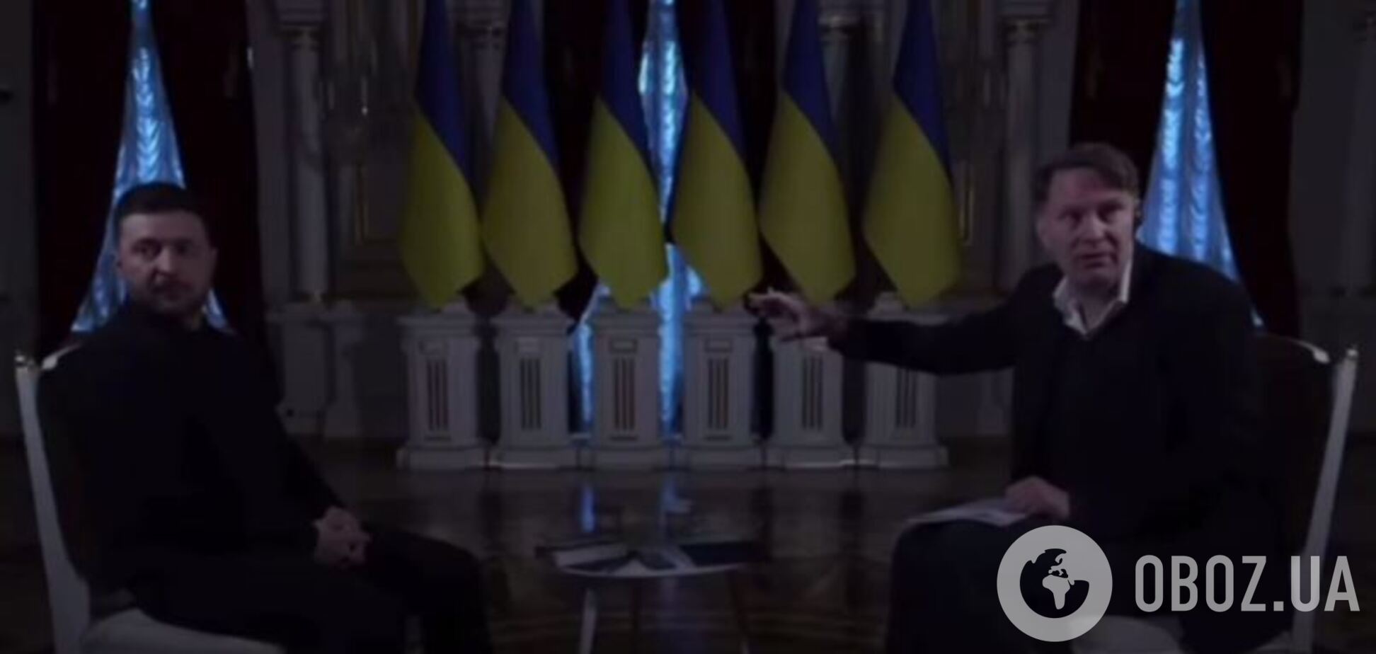 'Европа боится слова эскалация': во время интервью Зеленского в Мариинском дворце исчез свет. Видео