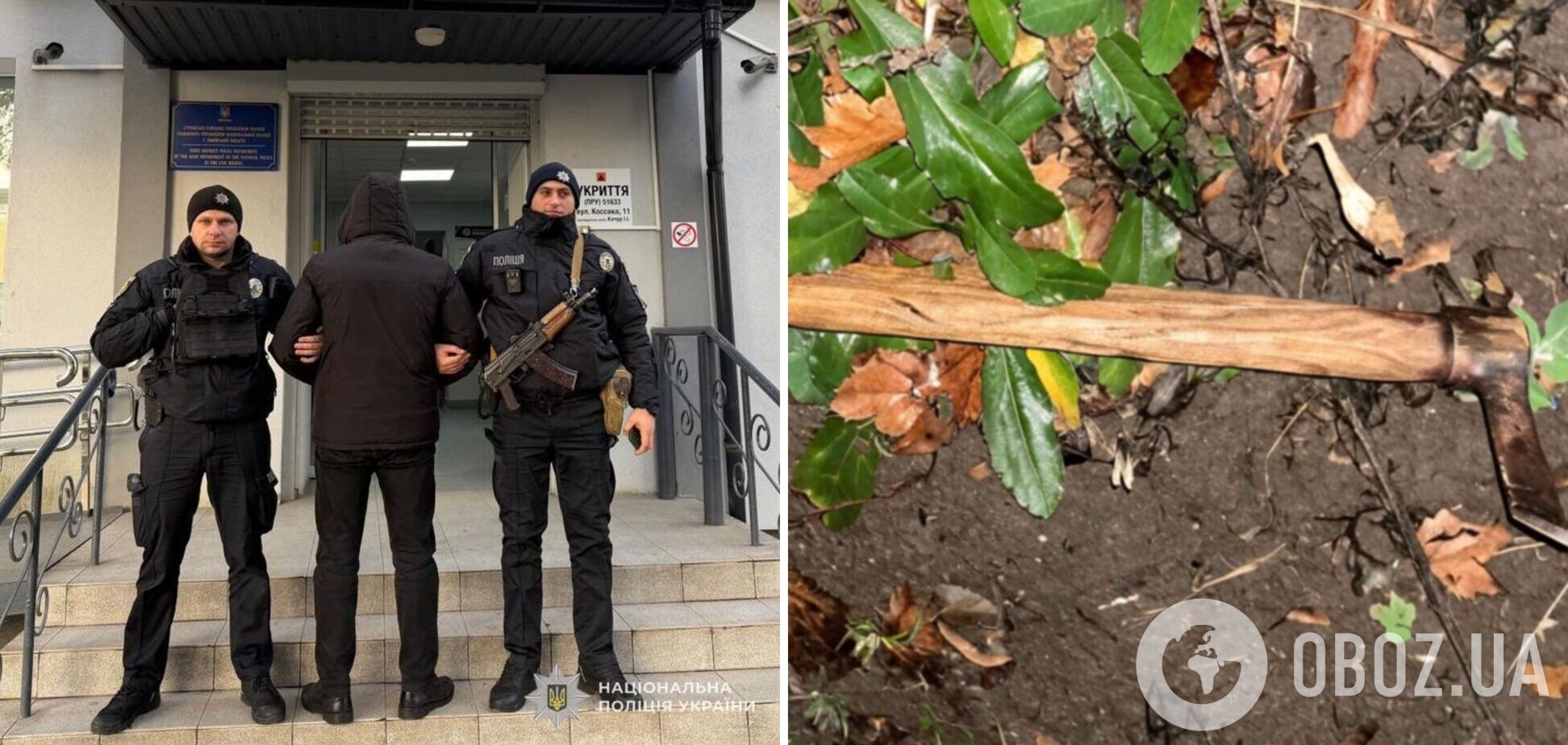 На Львовщине полицейские задержали злоумышленника, который напал на военного ТЦК с топором: какое наказание грозит