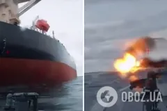 Морські дрони СБУ Sea Baby уразили в Чорному морі черговий танкер 'тіньового флоту' РФ. Відео