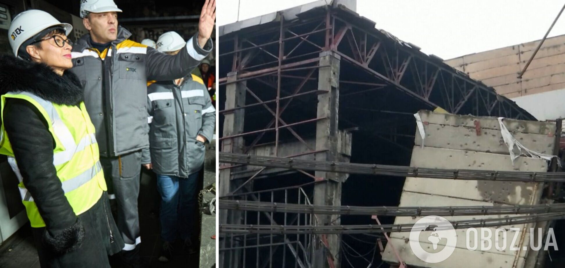 Комісару ЄС з питань розширення показали одну зі знищених Росією українських ТЕС. Відео