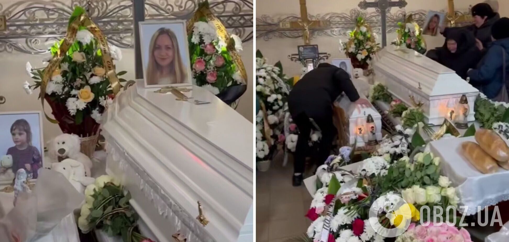 В Тернополе попрощались с 35-летней женщиной и ее маленькой дочкой, которых убила Россия. Фото и видео