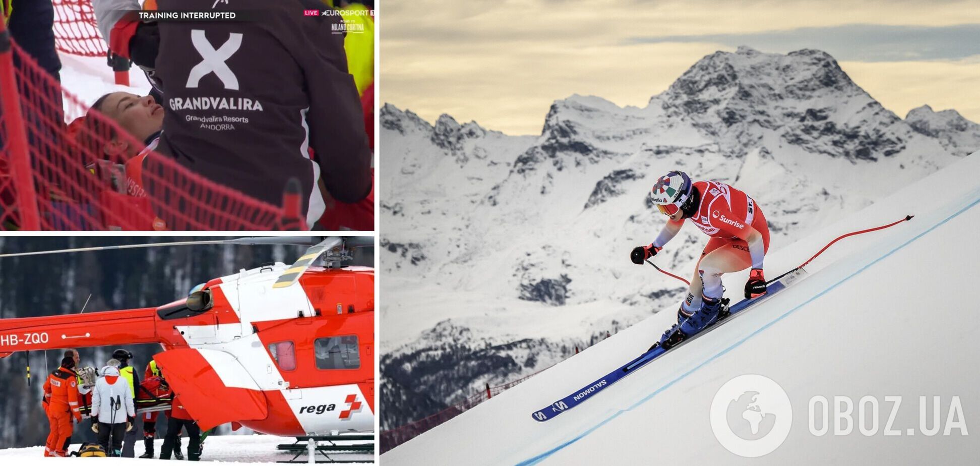 Олімпійська чемпіонка-гірськолижниця влетіла в огорожу на швидкості 100 км/год і зламала шию. Відео