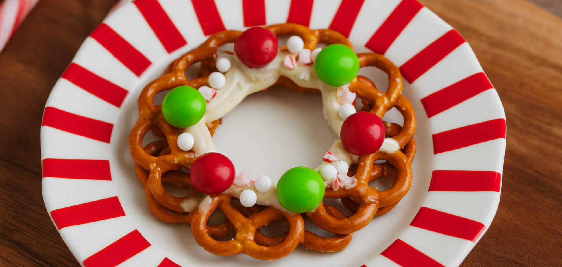 Вкусный рождественский веночек из крендельков: приготовьте вместе со своими детьми на праздник