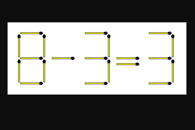 Є 3 варіанти: як перемістити сірник, щоб рівняння стало правильним