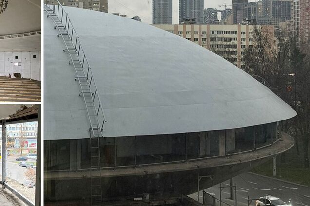 В КГГА показали, как идет реставрация известной 'Летающей тарелки' на Лыбедской в Киеве. Фото