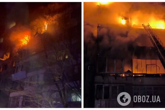 У Запоріжжі російський 'Шахед' влучив у багатоповерхівку, сталась пожежа: є постраждалі. Фото і відео