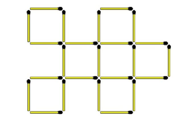Передвиньте 2 спички, чтобы получилось 9 квадратов: непростая головоломка