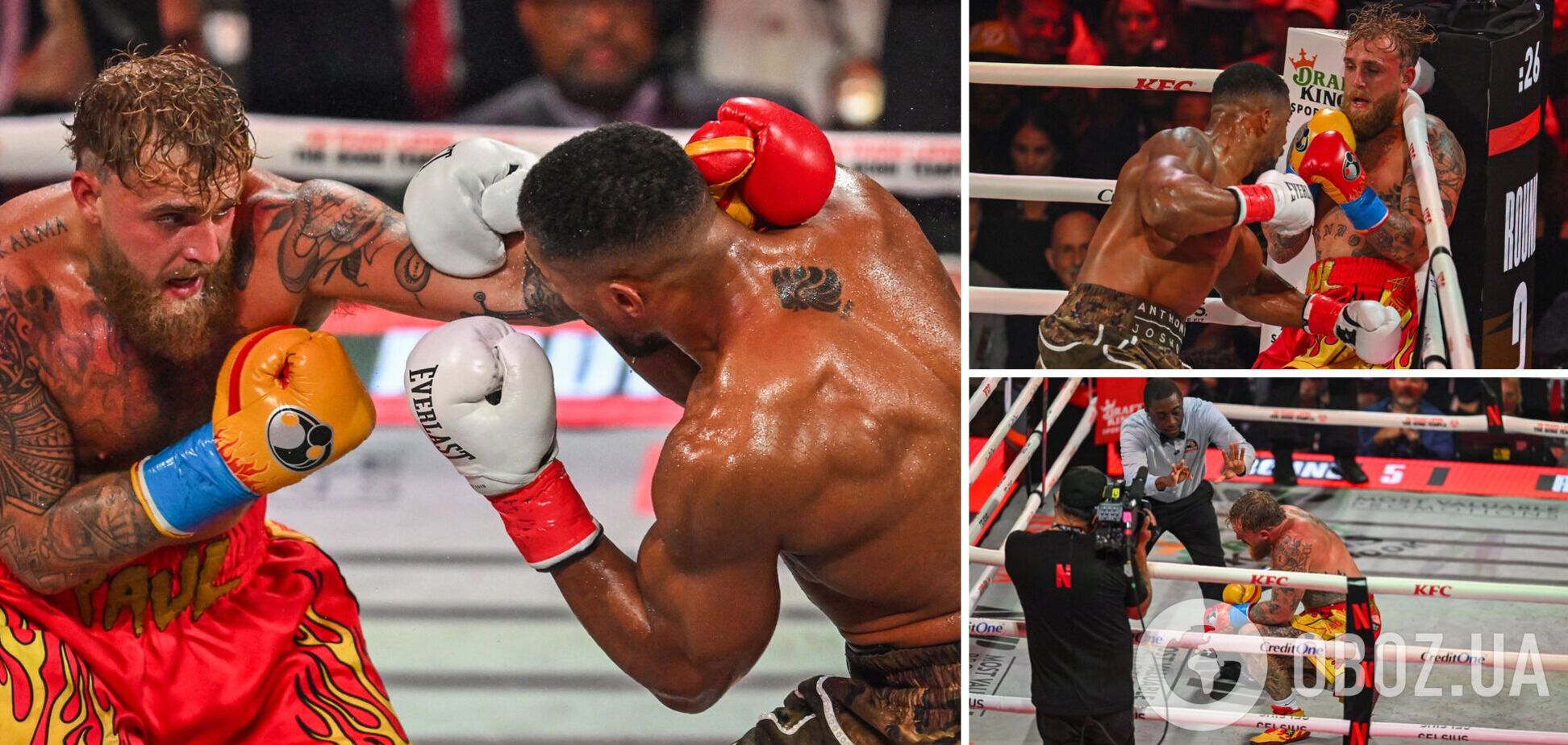 Три нокдауна и перелом челюсти! Бой Пол – Джошуа завершился нокаутом в шестом раунде. Видео