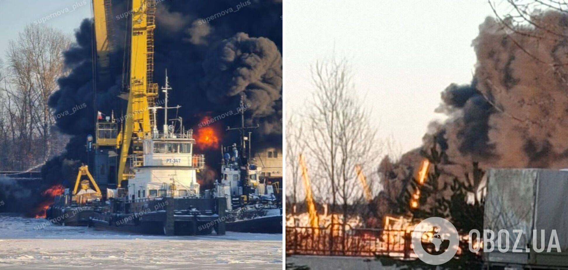 Чорний дим видно здалеку: в Нижньому Новгороді спалахнуло судно. Фото і відео