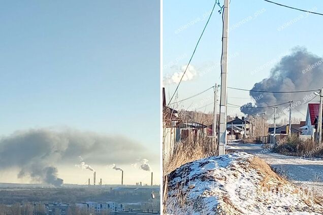 Дым видно издалека: в районе Саратовского НПЗ вспыхнул мощный пожар. Видео