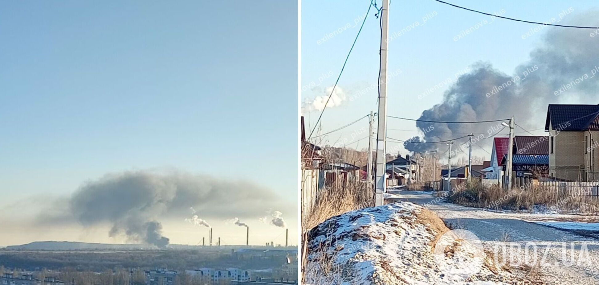 Дим видно здалеку: у районі Саратовського НПЗ спалахнула потужна пожежа. Відео