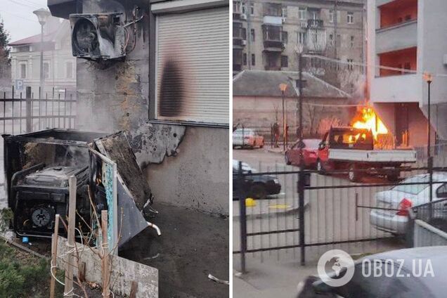 В Киеве загорелся генератор: огонь перекинулся на фасад многоэтажки. Фото и видео