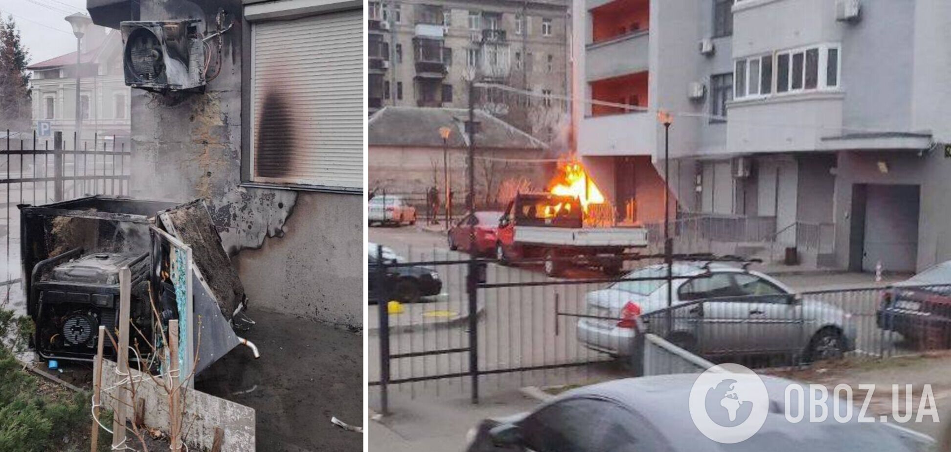 У Києві загорівся генератор: вогонь перекинувся на фасад багатоповерхівки. Фото та відео