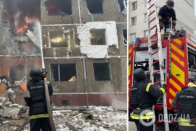 Оккупанты ударили по пятиэтажке и объекту критической инфраструктуры в Чернигове: есть жертва и раненые. Видео