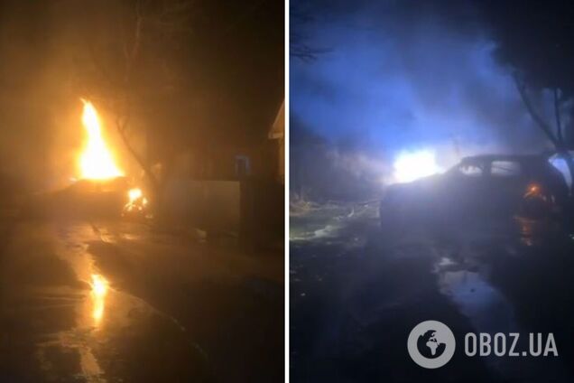 'Сработала взрывчатка': в Черкасской области сгорело авто депутата местного совета. Видео