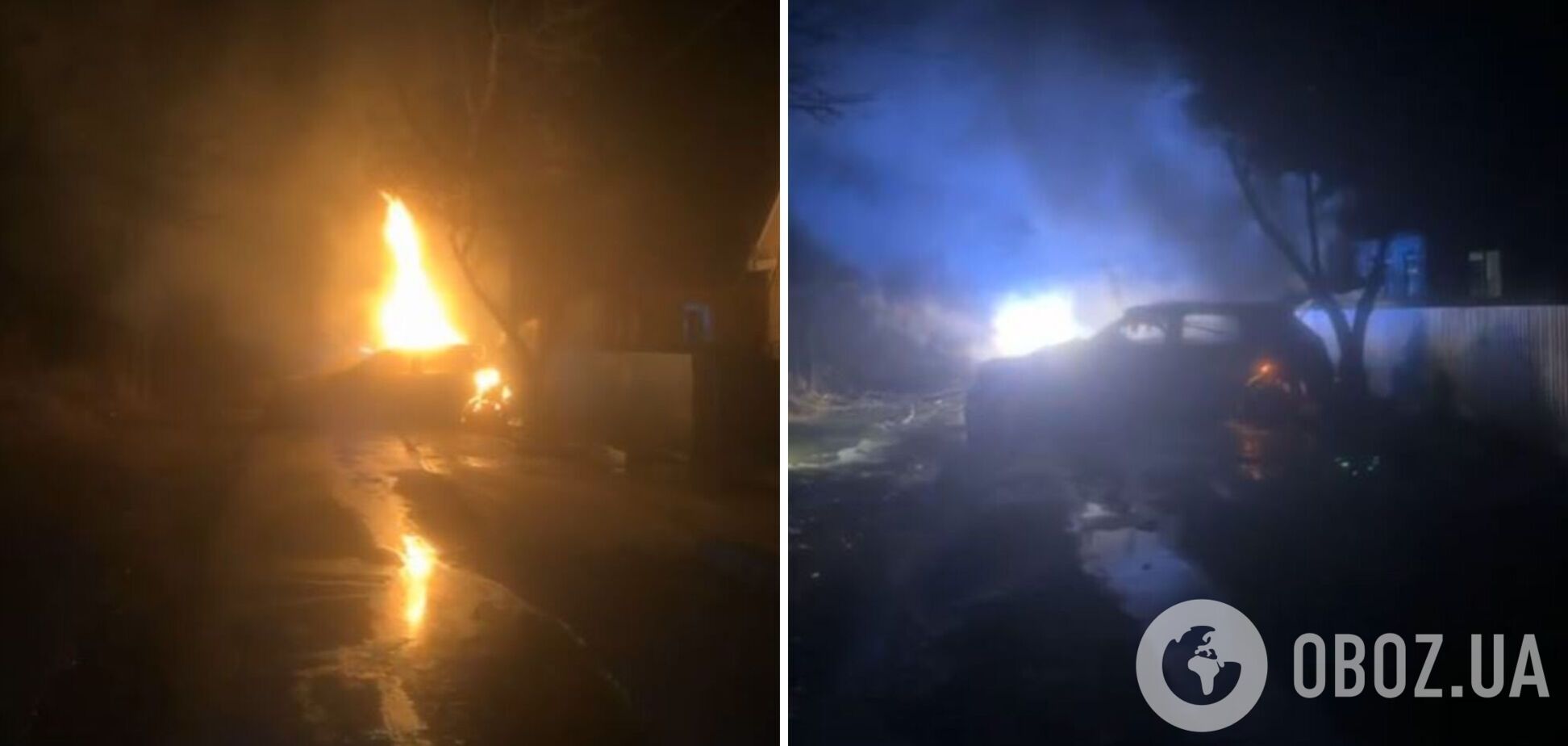 'Сработала взрывчатка': в Черкасской области сгорело авто депутата местного совета. Видео