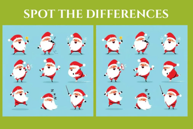 Знайдіть відмінності: весела новорічна головоломка
