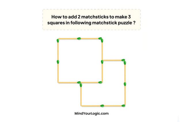Додайте 2 сірники, щоб вийшло 3 квадрати: непроста головоломка