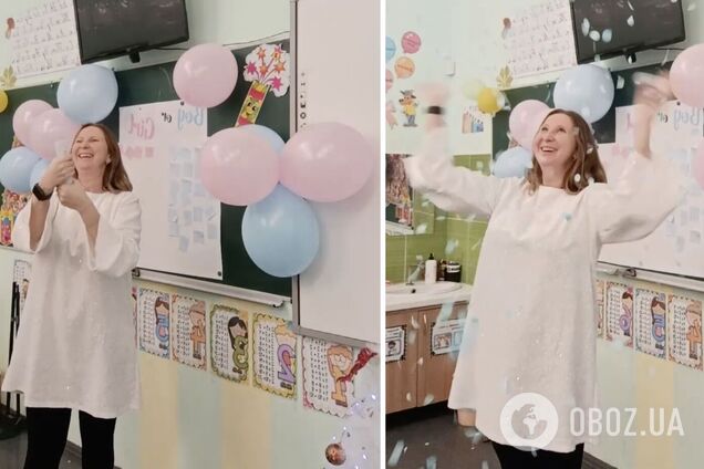 Хлопчик чи дівчинка? Вагітна вчителька з Рівного провела гендер-паті зі своїми учнями і зворушила мережу відео