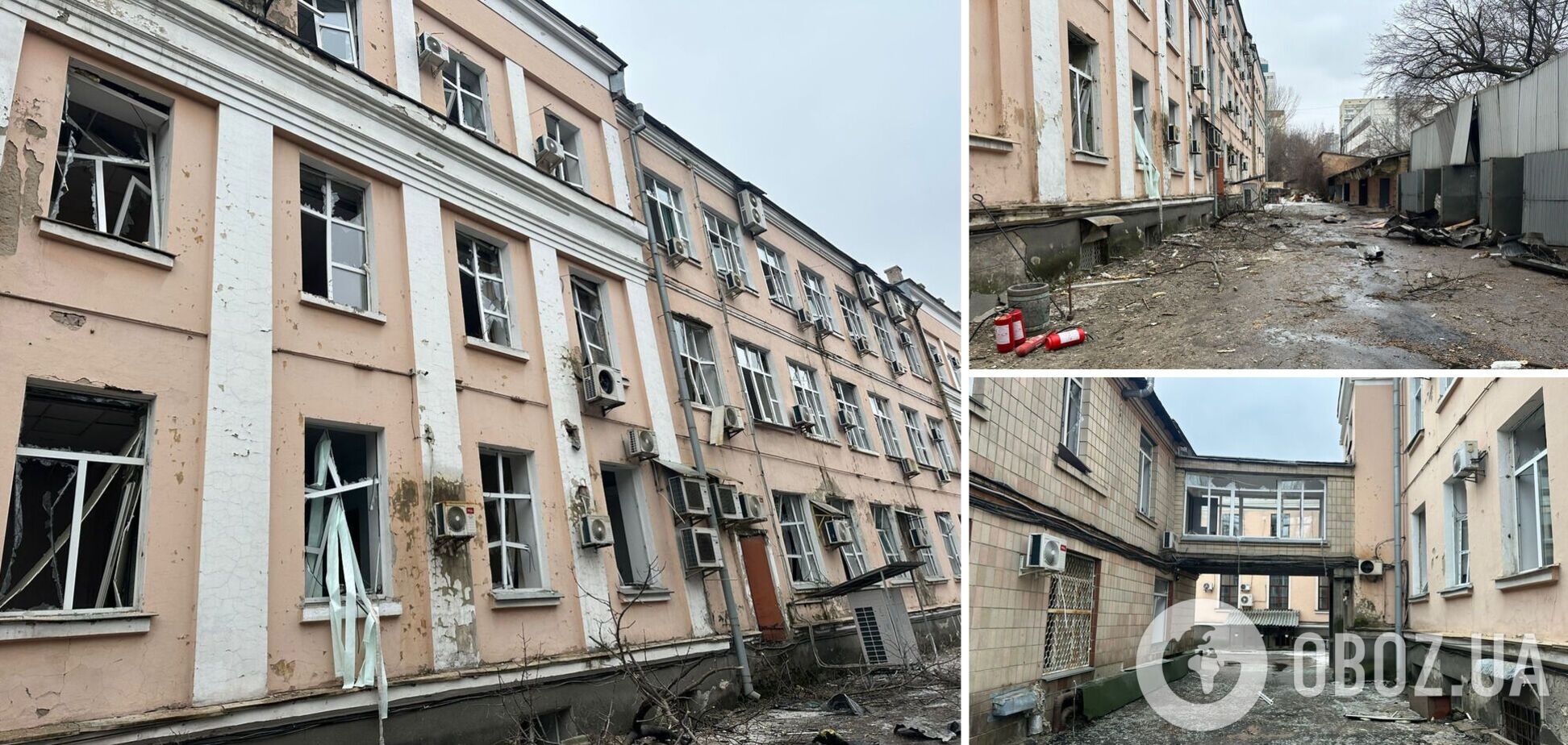 В Киеве в результате обстрела РФ повреждено одно из админзданий Министерства образования и науки. Подробности и фото