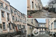 В Киеве в результате обстрела РФ повреждено одно из админзданий Министерства образования и науки. Подробности и фото
