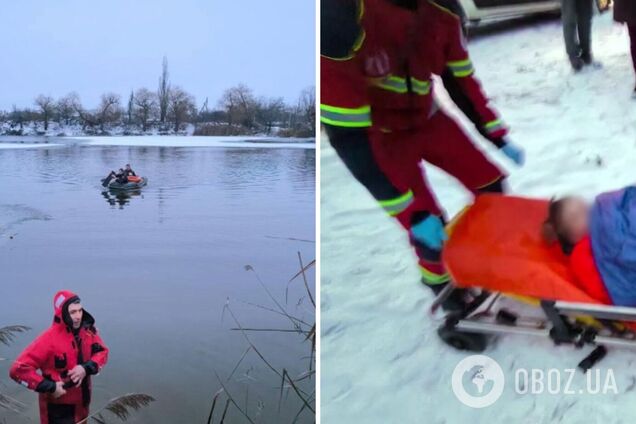 Рятувати кинулися перехожі: на Полтавщині двоє дітей провалися під лід. Фото