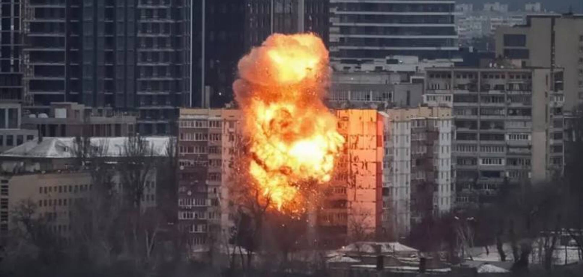 Удар российского шахеда по Киеву